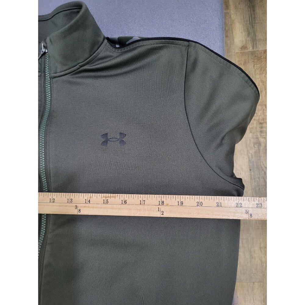 Under Armour Men's LG Camo Green Micro Track Jacket Full Zip Athletic Workout - Picture 5 of 10